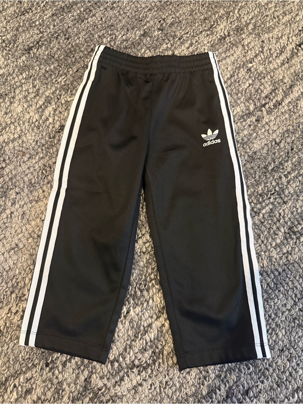 Adidas Black Joggers with White Side Stripes